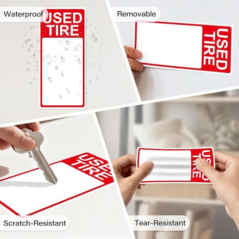 400 Pcs Used Tire Stickers 2.75" x 6" Large Sale Price Tags & Inventory Stickers for Wheels, Waterproof Adhesive Used Tire Labels with Writable Blank Space for Shops Resale Supplies in Saudi Arabia