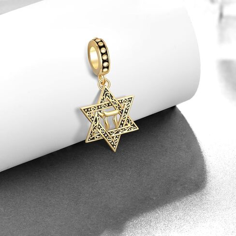 Star of David Charm 925 Sterling Silver Chai Charm Jewish Star Charm Jewish Jewelry Gifts for Men Women in Saudi Arabia