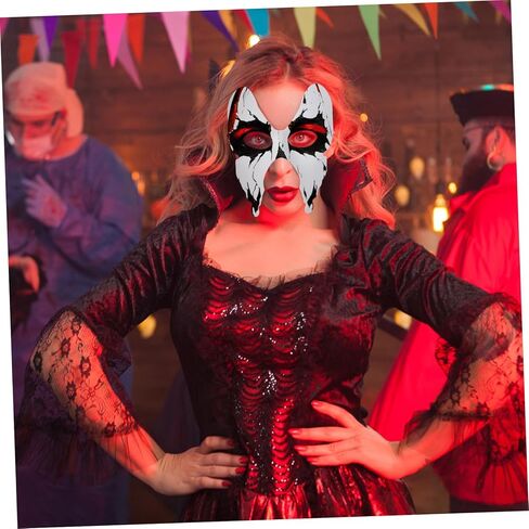 12 قطعة من الأقنعة الورقية DIY مجموعة أقنعة تنكرية فارغة لحفلات الهالوين والحفلات التنكرية للجنسين مريحة وقوية للديكور الإبداعي والمرح in Kuwait