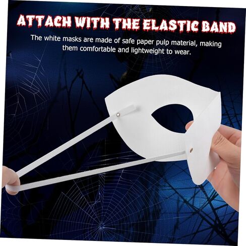 12 قطعة من الأقنعة الورقية DIY مجموعة أقنعة تنكرية فارغة لحفلات الهالوين والحفلات التنكرية للجنسين مريحة وقوية للديكور الإبداعي والمرح in Kuwait