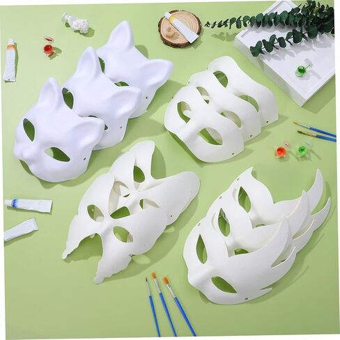 12 قطعة من الأقنعة الورقية DIY مجموعة أقنعة تنكرية فارغة لحفلات الهالوين والحفلات التنكرية للجنسين مريحة وقوية للديكور الإبداعي والمرح in Kuwait