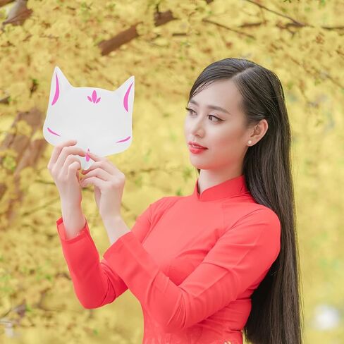 LIFKOME 4pcs Fox Mask : Blank White DIY Face Masks Animal Cosplay Dress Up Costume Masquerade Halloween - for Parties and Events Ideal Party Prop in Saudi Arabia