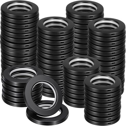 100 Pcs Curtain Grommets 1-9/16"(40mm) Inner Diameter Plastic Curtain Rings Nanoscale Low Noise Roman Ring, Black in Kuwait