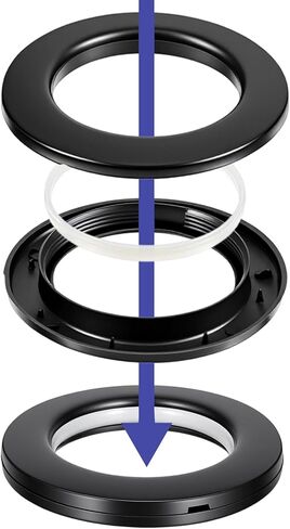 100 Pcs Curtain Grommets 1-9/16"(40mm) Inner Diameter Plastic Curtain Rings Nanoscale Low Noise Roman Ring, Black in Kuwait