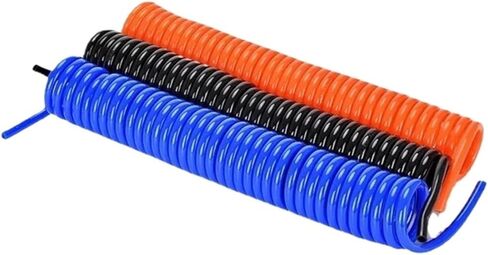 Air Compressor Hose Pneumatic Tube Flexible Tool Connector 6M/9M/12M Spring Spiral Pipe(6X4MM-15M,Orange) in Kuwait