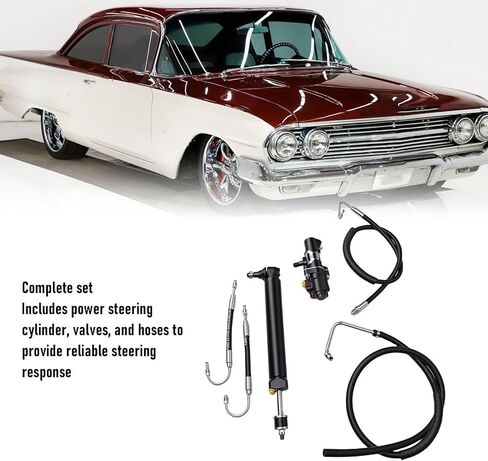 Power Steering Valve Cylinder Hose Kit, Automotive Replacement Power Steering Pressure Hoses Includes Valve for Full Size 1960 1964 with Leakproof Performance, Replacement in Saudi Arabia
