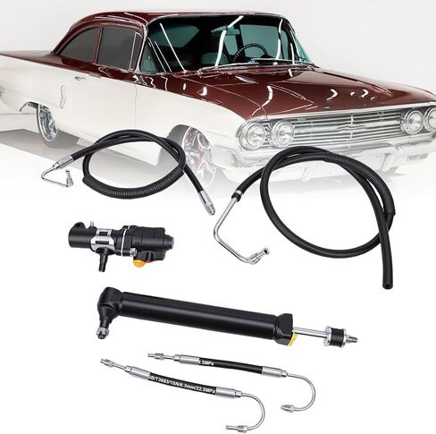 Power Steering Valve Cylinder Hose Kit, Automotive Replacement Power Steering Pressure Hoses Includes Valve for Full Size 1960 1964 with Leakproof Performance, Replacement in Saudi Arabia