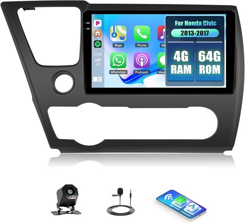 1G+32G Android 11 Car Stereo for Honda Civic 2013-2017 Radio, 9" Touch Screen in-Dash GPS Navigation,Wireless Apple Carplay Android Auto Radio with Bluetooth,WiFi,HiFi,USB+AHD Backup Camera&Mic in Saudi Arabia