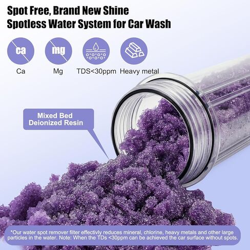 نظام مياه نظيف لغسيل السيارات، فلتر مياه منزوع الأيونات مع الراتنج، نظام مياه منزوع الأيونات لغسيل السيارات، وحدة شطف محمولة خالية من البقع للمركبات الترفيهية والدراجات النارية والسيارات، بدون تجفيف المناشف، راتنج متغير اللون in Kuwait