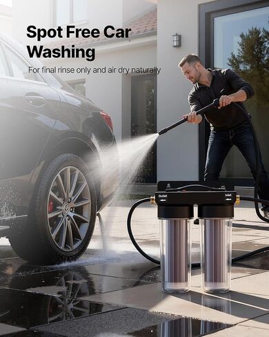 VEVOR Deionized Water System for Car Wash, Spotless Car Wash Water System with 2 x 0.5L Color Changing Resin, Spot-Free Deionized Water Filter for Cars RVs Motorcycles Windows in Saudi Arabia