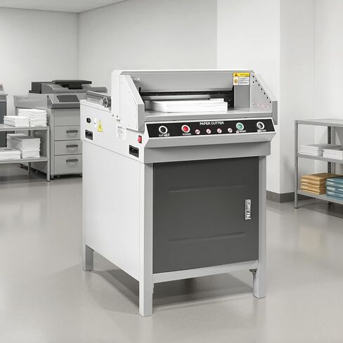 VEVOR Electric Paper Cutter, Heavy Duty Metal Paper Cutter Machine, 17.72 inch Cutting Width, 1.57 inch Cutting Thickness, Electric Guillotine Trimmer with Infrared Function and Spare Blade in Kuwait