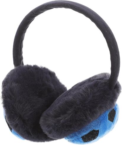 Warm Earmuffs Boys Outdoor Ear Warmers Thick Cold-proof Football Pattern Winter Ear Covers Blue in Kuwait