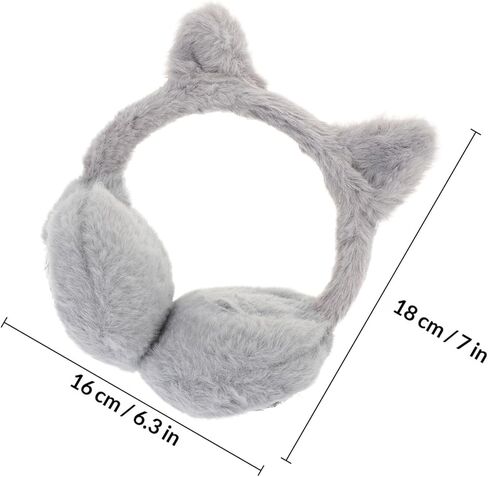 Winter Plush Earmuffs Thermal Ear Covers Windproof Furry Ear Warmers for Boys Outdoor Cold Weather Accessory Gray in Saudi Arabia