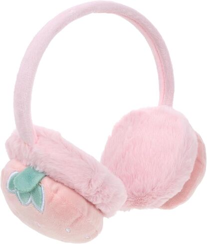 Winter Earmuffs Plush Ear Warmer Protective Ear Covers for Boys Soft Pink Strawberry Cold Weather Accessories in Saudi Arabia