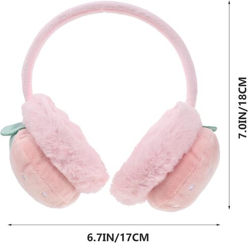 Winter Earmuffs Plush Ear Warmer Protective Ear Covers for Boys Soft Pink Strawberry Cold Weather Accessories in Saudi Arabia