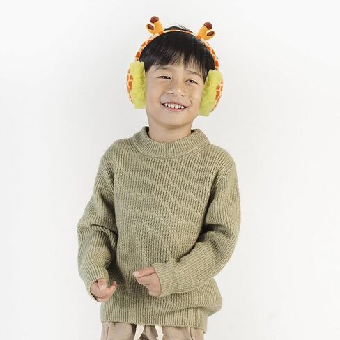 Winter Ear Muffs for Boys, Plush Thermal Ear Warmers Adjustable Yellow Headband, Windproof Cold Weather Protection in Saudi Arabia