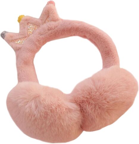 Winter Earmuffs Outdoor Warm Keeping Crown Design Thick Faux Rabbit Fur Ear Warmers and Boys Cold Weather Accessories Random Color in Saudi Arabia