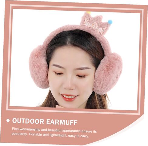 Winter Earmuffs Outdoor Warm Keeping Crown Design Thick Faux Rabbit Fur Ear Warmers and Boys Cold Weather Accessories Random Color in Saudi Arabia