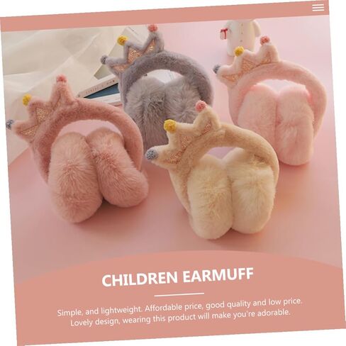 Winter Earmuffs Outdoor Warm Keeping Crown Design Thick Faux Rabbit Fur Ear Warmers and Boys Cold Weather Accessories Random Color in Saudi Arabia