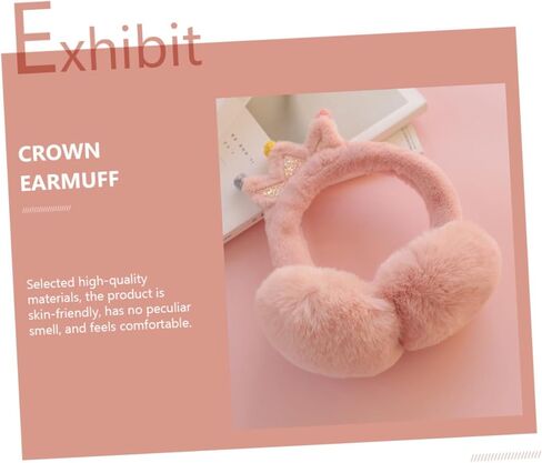 Ciieeo Thick Faux Rabbit Fur Earmuffs, Soft Outdoor Warm Ear Covers for Boys and, Pink Plush Ear Muffs with Random Pom-pom Color Random Color in Saudi Arabia