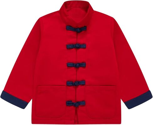 Boy Tang Suit Dragon Long Sleeve Coats Chinese New Year Button Down Shirt Tang Jacket for Kids in Saudi Arabia