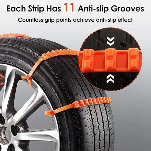 Reusable Snow Tire Chains for Trucks & SUVs - 2025 Upgrade 20 PCS Emergency Anti-Skid Traction Chains, Heavy Duty Plastic Wheel Cables for Winter Driving on Snow/Ice & Muddy Roads in Kuwait
