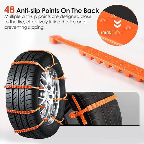 Reusable Snow Tire Chains for Trucks & SUVs - 2025 Upgrade 20 PCS Emergency Anti-Skid Traction Chains, Heavy Duty Plastic Wheel Cables for Winter Driving on Snow/Ice & Muddy Roads in Kuwait