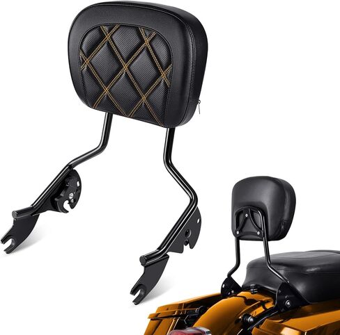 مسند ظهر PBYMT Passenger Sissy Bar، مسند ظهر سريع الفك قابل للفصل، مناسب لـ Harley Davidson Touring Road Glide Road King Street Glide Electra Glide 2009-2024 (أحمر) in Kuwait