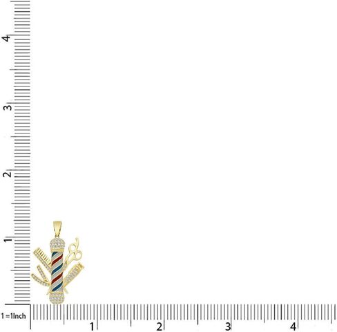 فضة إيطالية أصلية حقيقية 1.00 قيراط. VVS1/D Lab Grown مقلد الماس 14K الذهب الصلب المستعبدين الحلاق القطب مقص الحلاقة مشط مقص قلادة سحر الحرة حبل سلسلة الرقبة مجموعة صغيرة 1.25 بوصة in Kuwait