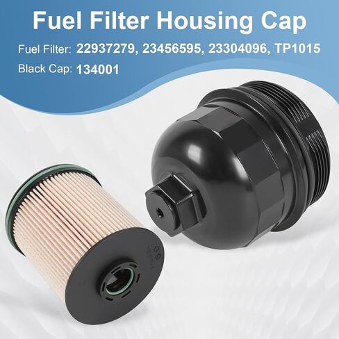 Fuel Filter Housing Cap 134001 with Fuel Filter TP1015 Replacement for Chevy Cruze Silverado 2500HD 3500HD Replacement for GMC Sierra 2500HD 3500HD Duramax 6.6L L5P Diesel Engine 2017-2024 Black Cap in Saudi Arabia