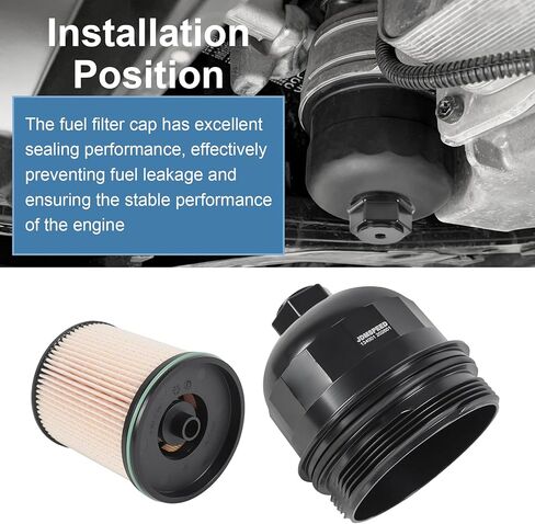 Fuel Filter Housing Cap 134001 with Fuel Filter TP1015 Replacement for Chevy Cruze Silverado 2500HD 3500HD Replacement for GMC Sierra 2500HD 3500HD Duramax 6.6L L5P Diesel Engine 2017-2024 Black Cap in Saudi Arabia