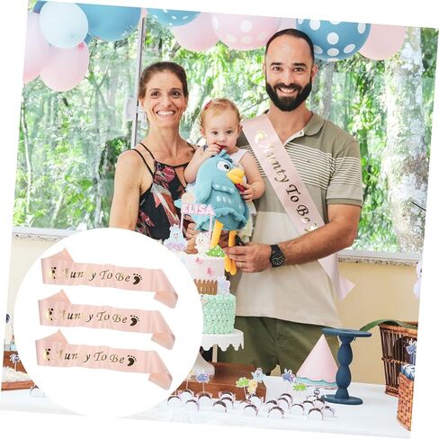 3pcs Ceremonial Belt Shower Shoulder Strap Party Auntie Girl Boy Oh Favors Shower Sash Belt Kit Little Personalized Personalised Its Sash Satin in Saudi Arabia