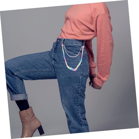 Chic and Stylish 1PC Girls Pants Chain Colorful Waist Chain for Trousers Decor Fashionable Look in Saudi Arabia