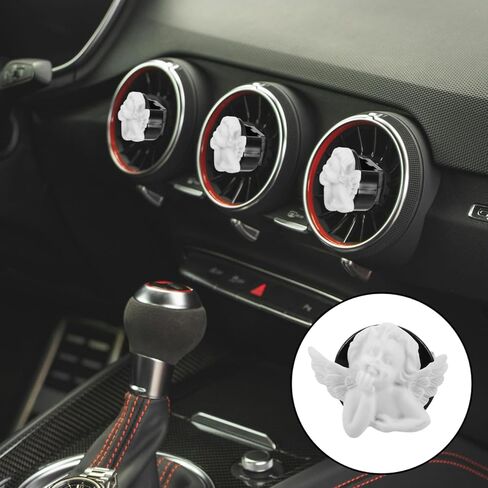 Luxshiny Angel Car Air Freshener Diffuser Vent Clip قابل للتعديل من الراتنج زينة عطر السيارة مع طبقة واقية للديكور الداخلي لرائحة السيارة in Saudi Arabia