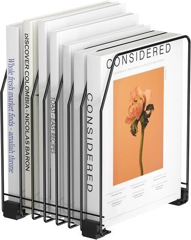 منظم ملفات للمكتب، فارز ملفات عمودي مكون من 7 أقسام، منظم حامل ورق، مجلد ملفات معدني قائم للمكتب والمنزل والفصول الدراسية، أسود (عبوتان) in Kuwait