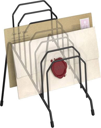 منظم البريد المكتبي المائل، رف منظم رسائل فارز البريد مع رف مقصورات رأسية مكون من 6 أقسام للرسائل والبطاقات البريدية والكتيبات وحامل البريد للمكتب والمنزل والمدرسة in Kuwait