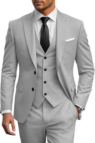 Wangyue Men's Suits 3 Piece Slim Fit Wedding Suits for Men Formal Business Suit Party Prom Tuxedo in Saudi Arabia