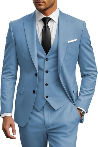 Wangyue Men's Suits 3 Piece Slim Fit Wedding Suits for Men Formal Business Suit Party Prom Tuxedo in Saudi Arabia