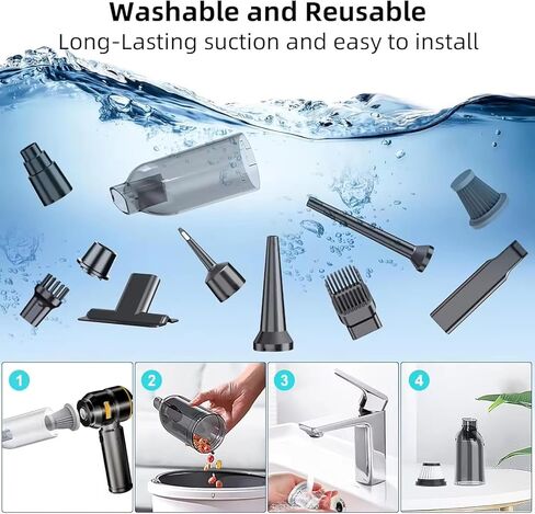 Handheld Cordless Vacuum,Car Vacuum Cleaner,4-in-1 22000PA High Power Portable Rechargeable Vacuum Cleaner with Brushless Motor, Small Handheld Vacuum & Air Blower & Pump-Black in Saudi Arabia