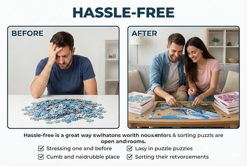 10 صواني لفرز الألغاز مع غطاء | إكسسوارات الألغاز المحمولة باللون الأسود تجعل القطع مميزة لفرز الأنماط والأشكال والألوان بشكل أفضل | للألغاز حتى 2500 قطعة (أزرق) in Kuwait