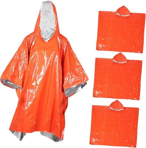 Hemoton 4Pcs Emergency Rain Poncho for Durable Thermal Protection with Hood for Hiking Camping and Survival Use in Saudi Arabia