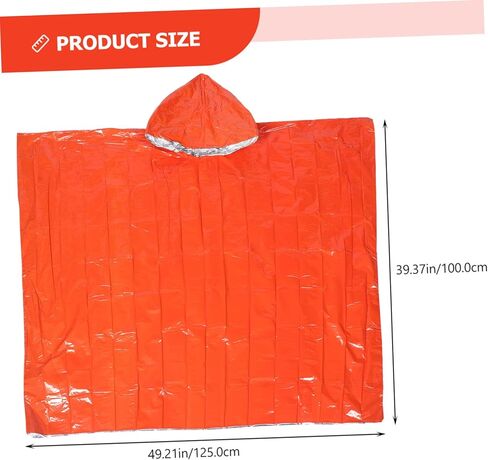 Hemoton 4Pcs Emergency Rain Poncho for Durable Thermal Protection with Hood for Hiking Camping and Survival Use in Saudi Arabia