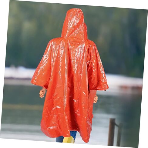 Hemoton 4Pcs Emergency Rain Poncho for Durable Thermal Protection with Hood for Hiking Camping and Survival Use in Saudi Arabia