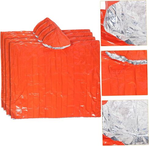 Hemoton 4Pcs Emergency Rain Poncho for Durable Thermal Protection with Hood for Hiking Camping and Survival Use in Saudi Arabia