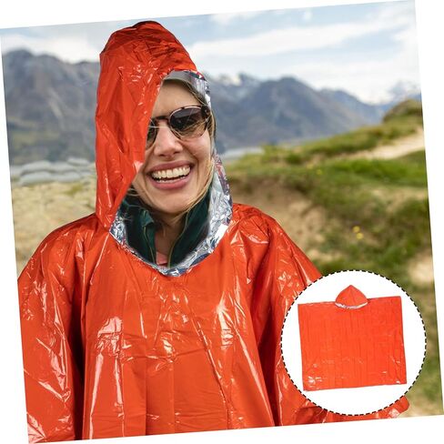 Hemoton 4Pcs Emergency Rain Poncho for Durable Thermal Protection with Hood for Hiking Camping and Survival Use in Saudi Arabia