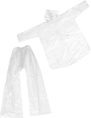 SUPVOX 3Sets Clear Disposable Raincoats for Men and Women Full Ponchos with Hood and Pants for Outdoor Activities Emergency Rain Gear Lightweight and Convenient in Saudi Arabia