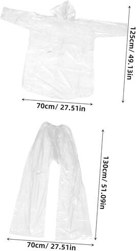 SUPVOX 3Sets Clear Disposable Raincoats for Men and Women Full Ponchos with Hood and Pants for Outdoor Activities Emergency Rain Gear Lightweight and Convenient in Saudi Arabia