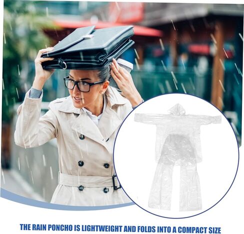 SUPVOX 3Sets Clear Disposable Raincoats for Men and Women Full Ponchos with Hood and Pants for Outdoor Activities Emergency Rain Gear Lightweight and Convenient in Saudi Arabia