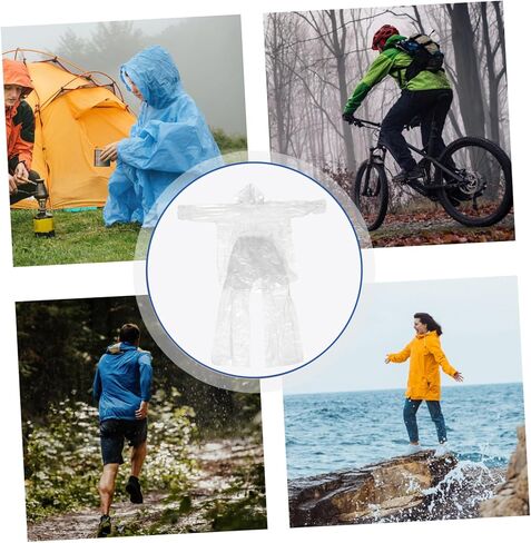 SUPVOX 3Sets Clear Disposable Raincoats for Men and Women Full Ponchos with Hood and Pants for Outdoor Activities Emergency Rain Gear Lightweight and Convenient in Saudi Arabia