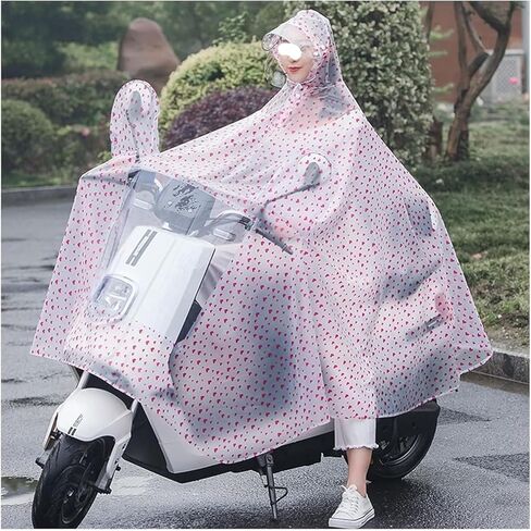 Waterproof rain Poncho, Electric Bike Rainwear, Universal Mobility Cape Cover Rainwear Clear Cycling PVC Hooded Rain Poncho for E-Bike,Motorcycle and Scooter Unisex Windproof(Sky Blue,Single) in Saudi Arabia